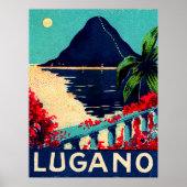 Lugano-meer, Zwitserland, uitzicht van het hotel t Poster (Voorkant)