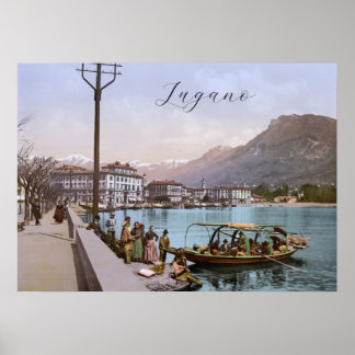 Lugano Quay, Zwitserland Poster