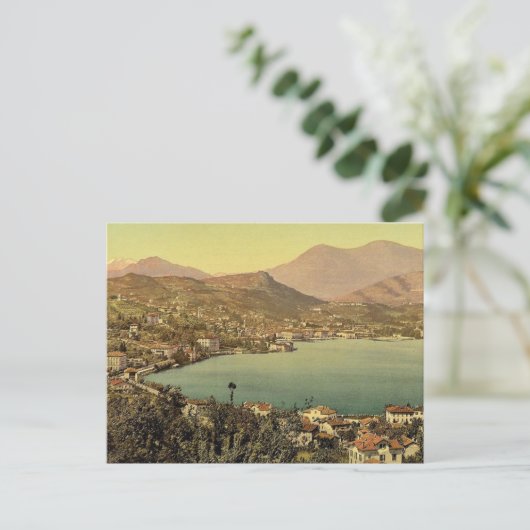 Lugano uit San Salvatore, Tessin, Zwitserland vi Briefkaart (Staand voorkant)