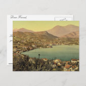 Lugano uit San Salvatore, Tessin, Zwitserland vi Briefkaart (Voorkant / Achterkant)