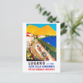 Lugano, uitzicht. Mensen op het wijnfestival Briefkaart (Staand voorkant)
