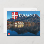 Lugano - Zwitserland Feestdagenkaart (Voorkant / Achterkant)