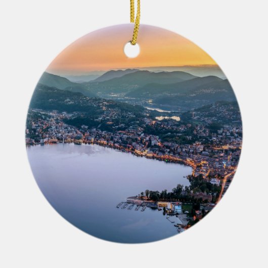 Lugano Zwitserland Keramisch Ornament (Voorkant)