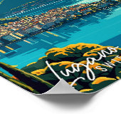 Lugano Zwitserland Kunst vintage reisillustratie Poster (Hoek)