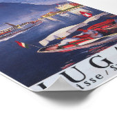 Lugano Zwitserland Retro Vintage Travel Poster (Hoek)