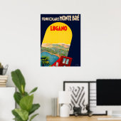 Lugano, Zwitserland, uitzicht van landschap onder  Poster (Thuiskantoor)