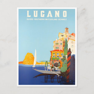 Lugano Zwitserland vintage-Briefkaart Briefkaart