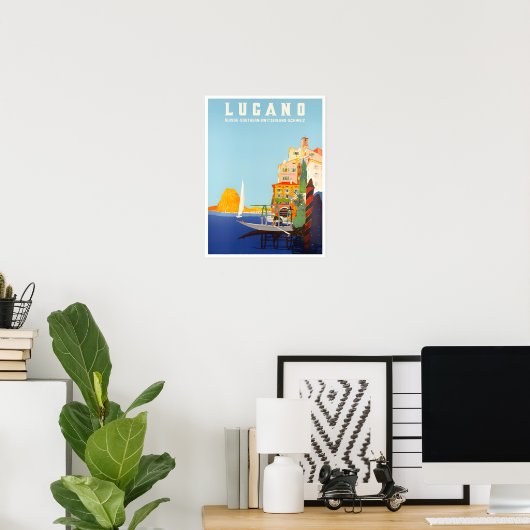 Lugano Zwitserland vintage-Poster Poster (Thuiskantoor)