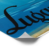 Lugano Zwitserland Vintage Travel Poster teruggeze (Hoek)