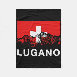 Lugano Zwitserland Zwitserse vlag Ski Fleece Deken