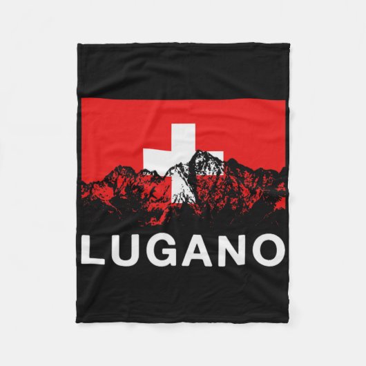 Lugano Zwitserland Zwitserse vlag Ski Fleece Deken (Voorkant)