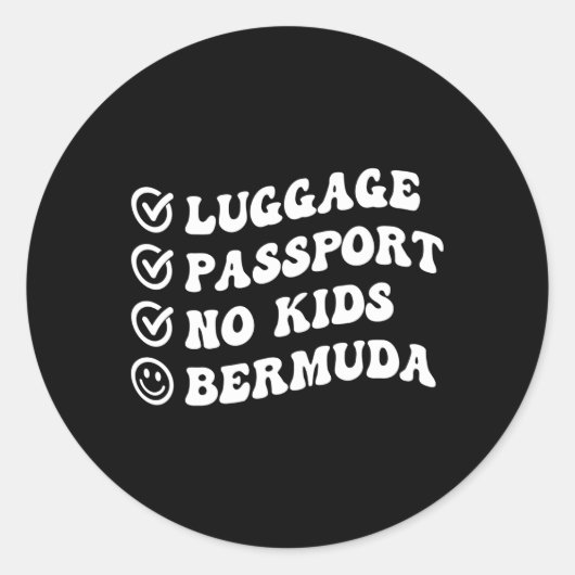 Luge Paspoort Geen Bermuda Trip Wavy Ronde Sticker (Voorkant)
