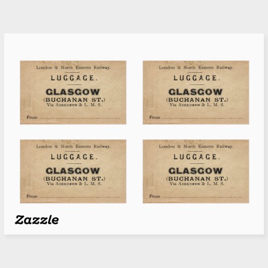 Luggage Glasgow Rechthoekige Sticker (Vel)