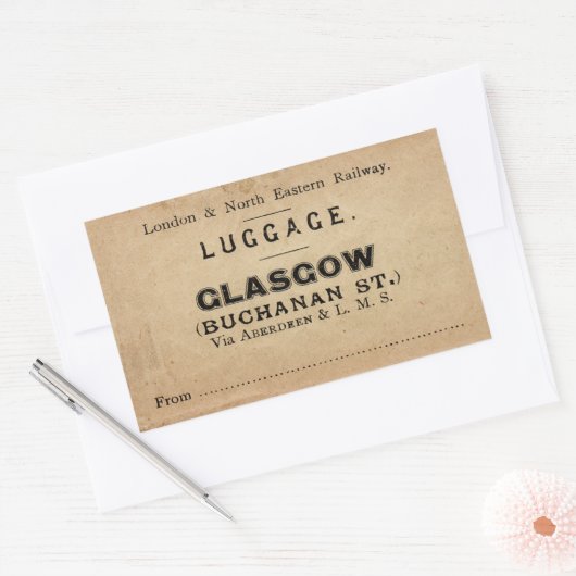 Luggage Glasgow Rechthoekige Sticker (Envelop)