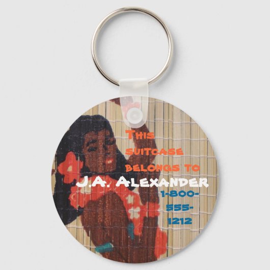 Luggage I.D. Label Hula Dancer Sleutelhanger (Voorkant)