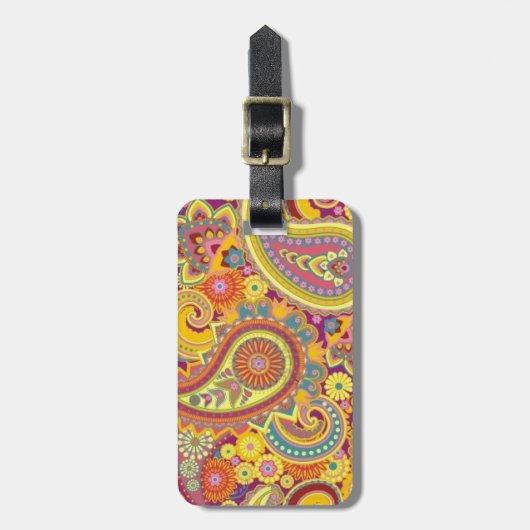 luggage label with paisley design bagagelabel (Voorkant verticaal)