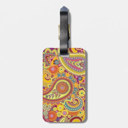 luggage label with paisley design bagagelabel (Achterkant verticaal)