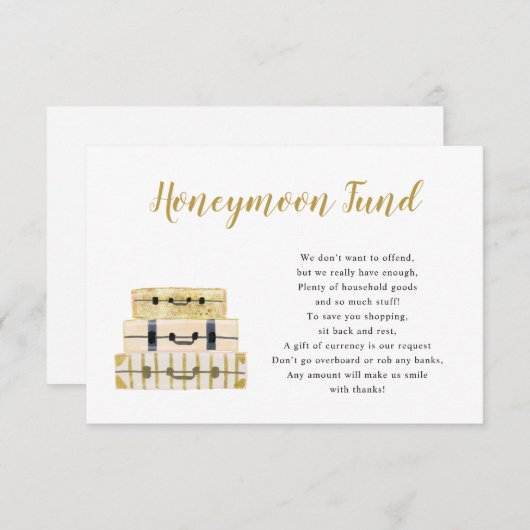 Luggage Stack Honeymoon Fund-kaart Kaart (Voorkant / Achterkant)