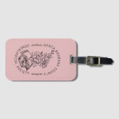 Luggage Tag - Books & Florals (Rose) Bagagelabel (Voorkant (horizontaal))