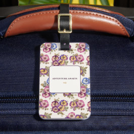 Luggage Tag  Flowers | Adventure Awaits Bagagelabel