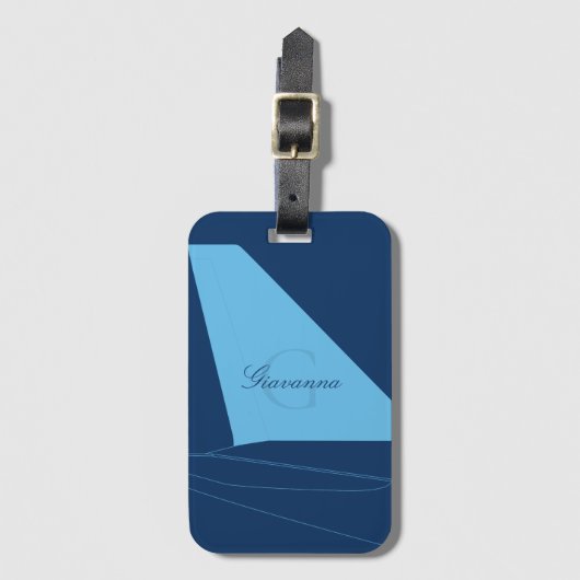 Luggage Tag met Staartvin van Vliegtuig Bagagelabel (Voorkant (verticaal))