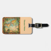 Luggage Tag-Personalized Vintage Atlas Luggage Tag Bagagelabel (Voorkant horizontaal)