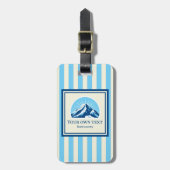 Luggage Tag stripes Mountain ski name Bagagelabel (Voorkant verticaal)