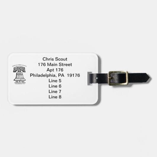 Luggage Tag - Style A (Personalized) Bagagelabel (Voorkant horizontaal)