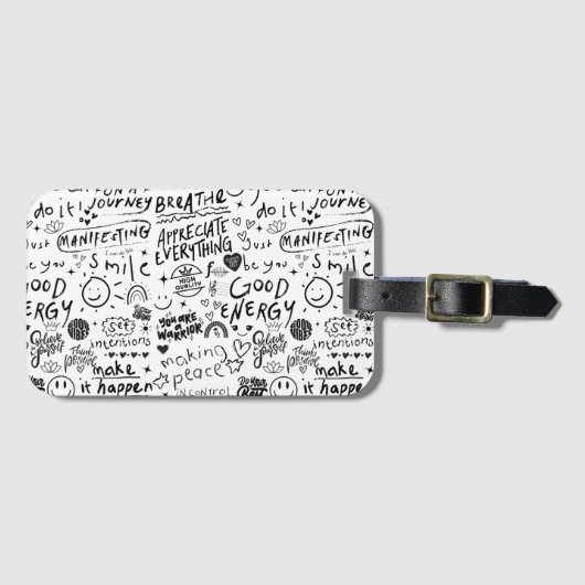 LUGGAGE TAG WITH AFFIRMATIONS BAGAGELABEL (Voorkant (horizontaal))