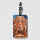 Luggage tag with bloodhound bagagelabel (Voorkant (verticaal))