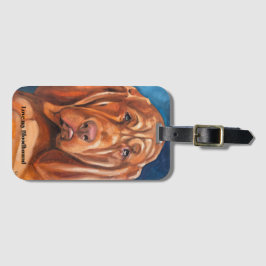 Luggage tag with bloodhound bagagelabel