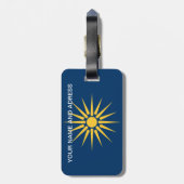 Luggage Tag with Flag of Macedonia, Greece Bagagelabel (Achterkant verticaal)