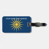 Luggage Tag with Flag of Macedonia, Greece Bagagelabel (Achterkant horizontaal)