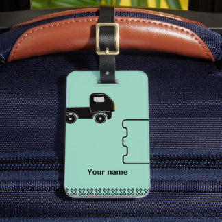 Luggage Tag with name tag and mobile illustration Bagagelabel