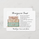 Luggages Honeymoon verzoek bruiloft invoegen Informatiekaartje (Voorkant / Achterkant)