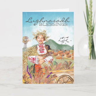 Lughnasadh Boerderij Harvest Holiday Kaart
