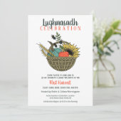 Lughnasadh Herfst Oogst Party Basket Kaart (Staand voorkant)