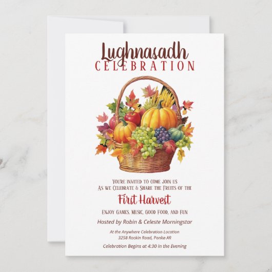 Lughnasadh Herfst Party Oogstmand Kaart (Voorkant)