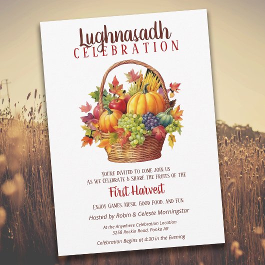 Lughnasadh Herfst Party Oogstmand Kaart