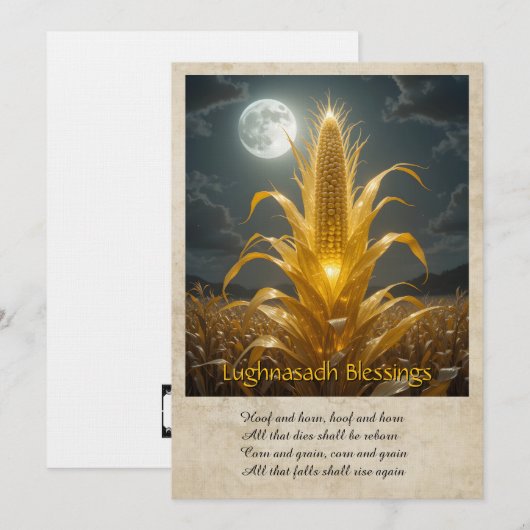 Lughnasadh Lammas Wenskaart Bedankkaart (Voorkant / Achterkant)