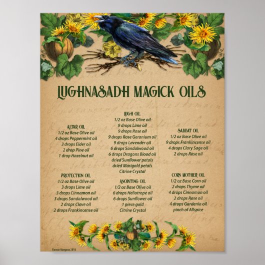 LUGHNASADH MAGICK OILS Recipipes Poster (Voorkant)