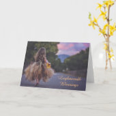 Lughnasadh zegeningen heidense groet kaart (Gele Bloem)