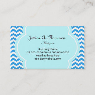Luglijk, elegant, modern blauw chevron visitekaartje