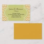 Luglijk, elegant, modern geel chevron visitekaartje (Voorkant / Achterkant)