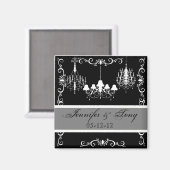 Luhandelaars Zwarte en grijze namen en datummagnee Magneet (Voorkant / Achterkant)