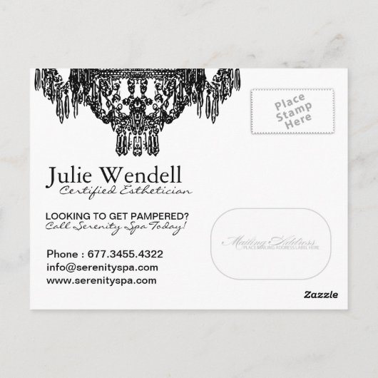 Luhandelier - Adverteren Briefkaart Spa (Achterkant)