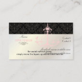 Luhandelier + Barokdemaser / parelmolen + wit Visitekaartje (Achterkant)