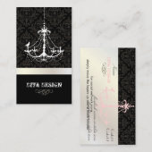 Luhandelier + Barokdemaser / parelmolen + wit Visitekaartje (Voorkant / Achterkant)