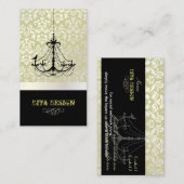 Luhandelier + Barokdemask/parel + selderij Visitekaartje (Voorkant / Achterkant)