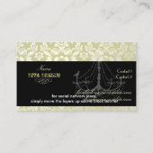 Luhandelier + Barokdemask/parel + selderij Visitekaartje (Achterkant)